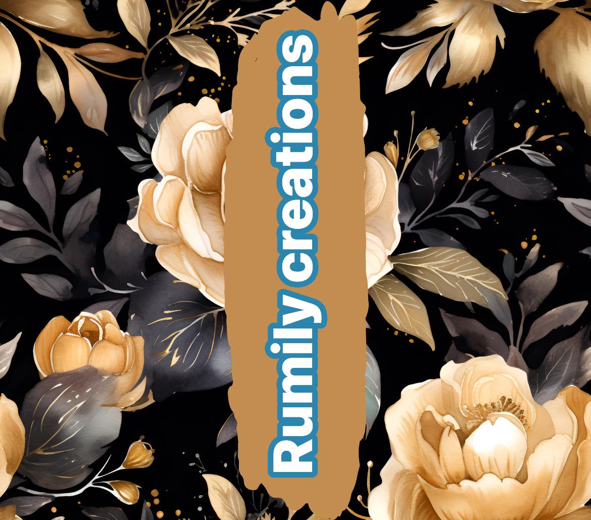 Personalised Flower Name - Black & Gold