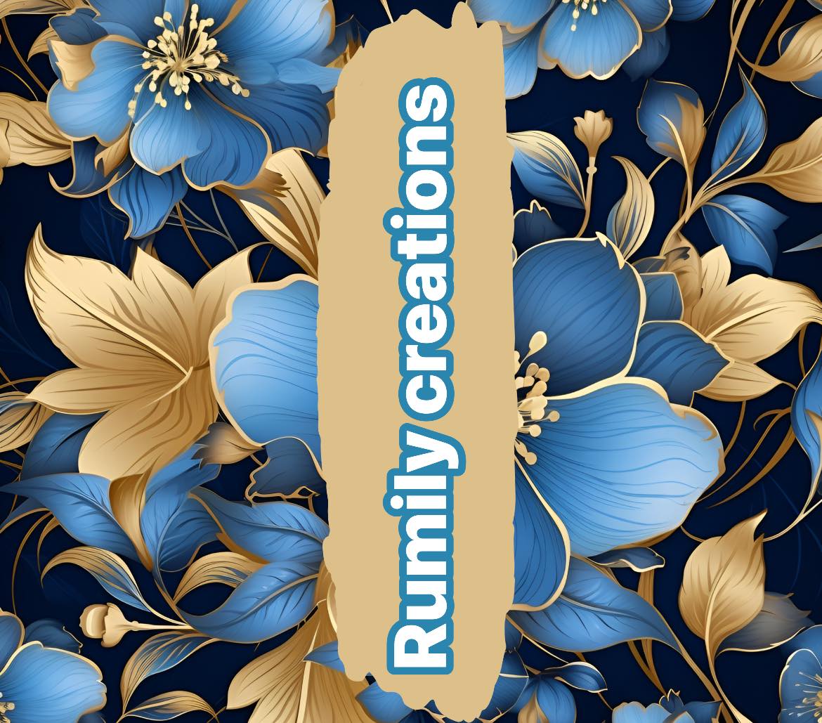 Personalised Flower Name - Blue & Gold